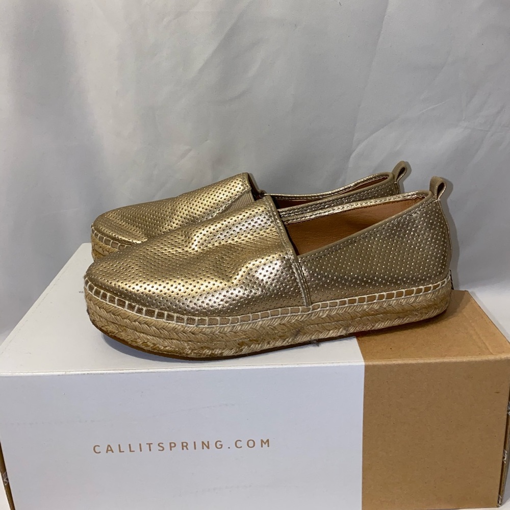 Gold Platform Espadrilles